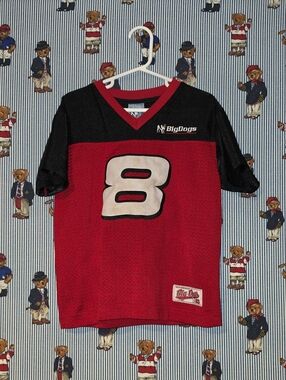 Vintage Big Dogs Boys' Red & Black Number 8 Jersey
